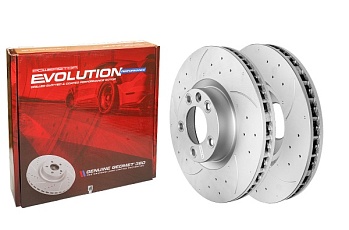 Передний тормозной диск Evolution с перфорацией и насечками в покрытии GEOMET для BMW X6 XDRIVE 35 D E71
