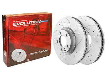 Передний тормозной диск Evolution с перфорацией и насечками в покрытии GEOMET для Porsche Cayenne (92A), Volkswagen Touareg II