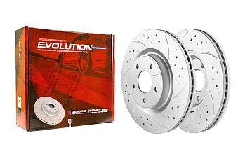 Передний тормозной диск Evolution с перфорацией и насечками в покрытии GEOMET для Infiniti JX, Q50, QX60, Nissan Murano, Skyline, Pathfinder
