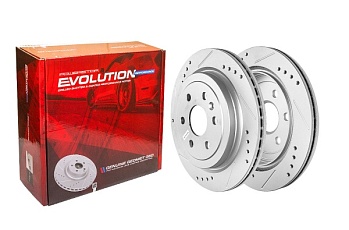 Задний тормозной диск Evolution с перфорацией и насечками в покрытии GEOMET для Cadillac SRX _