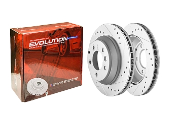 Задний тормозной диск Evolution с перфорацией и насечками в покрытии GEOMET для Audi Q7 (4L), Porsche Cayenne (955/957, 958), Volkswagen Touareg I, II