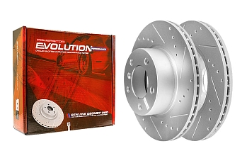 Передний тормозной диск Evolution с перфорацией и насечками, в покрытии GEOMET для BMW 118i, 318i, 320i 2012-2019, 420i 2013-2020