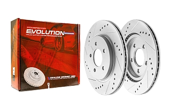 Задний тормозной диск Evolution с перфорацией и насечками в покрытии GEOMET для Ford Mustang 2005-2014