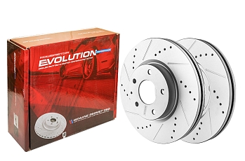 Передний тормозной диск Evolution с перфорацией и насечками в покрытии GEOMET для Mazda 6 2012+, CX-5 2011-2017