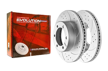 Передний тормозной диск Evolution с перфорацией и насечками в покрытии GEOMET для Toyota Sequoia, Tundra