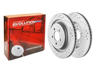 Задний тормозной диск Evolution с перфорацией и насечками в покрытии GEOMET для Ford MUSTANG COUPE