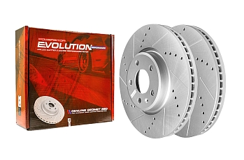 Передний тормозной диск Evolution с перфорацией и насечками в покрытии GEOMET для Audi A4, A5, A6, A7, Q5