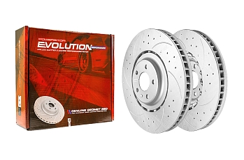Передний тормозной диск Evolution с перфорацией и насечками в покрытии GEOMET для Audi A8 (D4), SQ5 (8R)