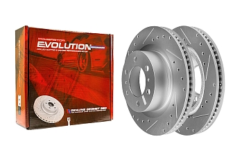Передний тормозной диск Evolution с перфорацией и насечками, в покрытии GEOMET для Lexus GX III, LX IV, Toyota Land Cruiser 300, Land Cruiser Prado 250, Sequoia III, Tundra III