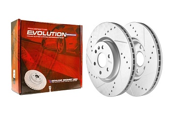 Передний тормозной диск Evolution с перфорацией и насечками в покрытии GEOMET для Cadillac SRX _