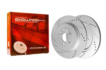 Задний тормозной диск Evolution с перфорацией и насечками в покрытии GEOMET для Lincoln MKS LE