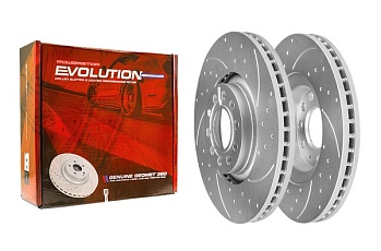 Передний тормозной диск Evolution с перфорацией и насечками в покрытии GEOMET для Audi A4 8D__G5