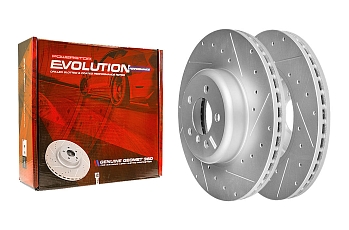 Передний тормозной диск Evolution с перфорацией и насечками, в покрытии GEOMET для BMW 1, 2, 3, 4 серии
