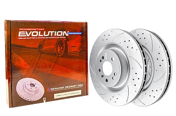 Передний тормозной диск Evolution с перфорацией и насечками в покрытии GEOMET для Mercedes-Benz GLE (W166), GLE Coupe (C292), GLS (X166)