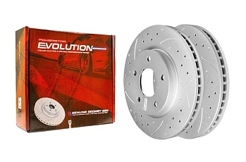 Передний тормозной диск Evolution с перфорацией и насечками в покрытии GEOMET для Mitsubishi LANCER SPORTBACK CX2A