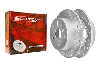 Задний тормозной диск Evolution с перфорацией и насечками в покрытии GEOMET для Lexus ES, Toyota Camry