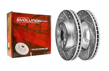 Передний тормозной диск Evolution с перфорацией и насечками, в покрытии GEOMET для Acura MDX, Honda Accord, Odyssey, Pilot