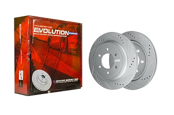 Задний тормозной диск Evolution с перфорацией и насечками в покрытии GEOMET для Lincoln NAVIGATOR B9