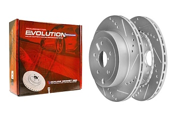 Задний тормозной диск Evolution с перфорацией и насечками в покрытии GEOMET для Subaru WRX STI VA US