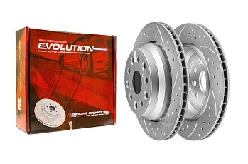 Задний тормозной диск Evolution с перфорацией и насечками, в покрытии GEOMET для Lexus LS460 USF40L