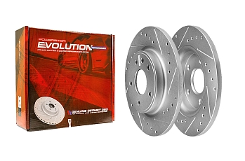 Задний тормозной диск Evolution с перфорацией и насечками, в покрытии GEOMET для Chrysler Pacifica 2017+, Voyager 2020+