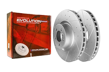 Передний тормозной диск Evolution с перфорацией и насечками в покрытии GEOMET для Range Rover III