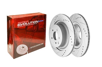 Задний тормозной диск Evolution с перфорацией и насечками в покрытии GEOMET для Nissan 370Z Z34 COUPE