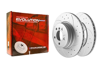 Задний тормозной диск Evolution с перфорацией и насечками в покрытии GEOMET для BMW X5 (E70, F15), X6 (E71, F16)