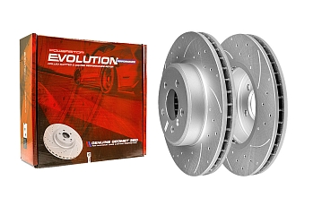 Передний тормозной диск Evolution с перфорацией и насечками, в покрытии GEOMET для BMW 5, 6 серии