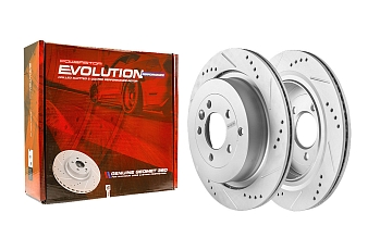 Задний тормозной диск Evolution с перфорацией и насечками в покрытии GEOMET для Land Rover Discovery IV, Range Rover Sport I