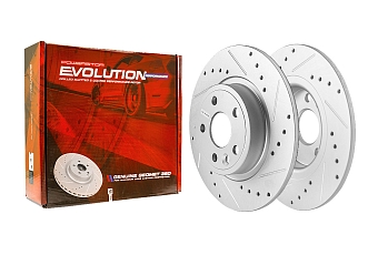 Задний тормозной диск Evolution с перфорацией и насечками в покрытии GEOMET для Jaguar E-Pace, Land Rover Discovery Sport