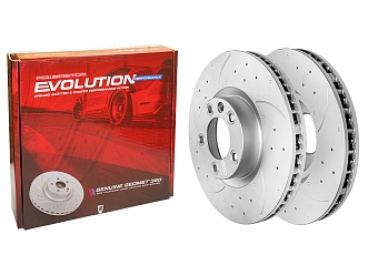 Передний тормозной диск Evolution с перфорацией и насечками в покрытии GEOMET для BMW X5 (E70, F15), X6 (E71, F16)