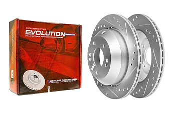 Задний тормозной диск Evolution с перфорацией и насечками в покрытии GEOMET для Kia Sorento (III Prime)