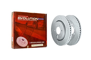 Передний тормозной диск Evolution с перфорацией и насечками в покрытии GEOMET для Lincoln NAVIGATOR B5