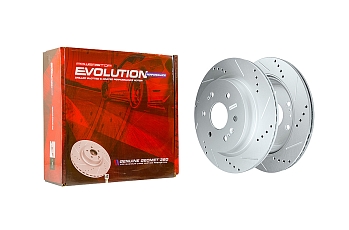 Задний тормозной диск Evolution с перфорацией и насечками в покрытии GEOMET для Cadillac Escalade V, Chevrolet Tahoe V