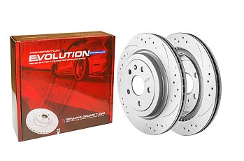 Задний тормозной диск Evolution с перфорацией и насечками в покрытии GEOMET для Cadillac CTS II