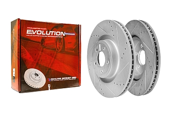 Передний тормозной диск Evolution с перфорацией и насечками в покрытии GEOMET для Ford Explorer 2020+