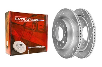 Задний тормозной диск Evolution с перфорацией и насечками в покрытии GEOMET для Toyota 4 RUNNER TZNA50