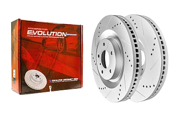 Передний тормозной диск Evolution с перфорацией и насечками в покрытии GEOMET для Infiniti Q50 I, Q60 II, QX50 II, QX55