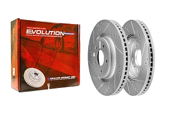 Передний тормозной диск Evolution с перфорацией и насечками, в покрытии GEOMET для Ford Explorer 2010-2019
